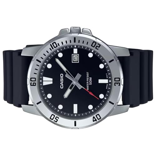 Casio Herren-Armbanduhr, MTP-VD01-1EVUDF, schwarzes Zifferblatt