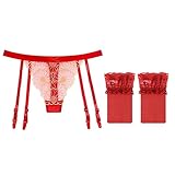 WILsem Sexy Strumpfband für Damen, Spitze, transparent, Strümpfe, Set, Versuchung, Blumenmuster, Dessous, Kollokation, Strumpfband, Strapsgürtel