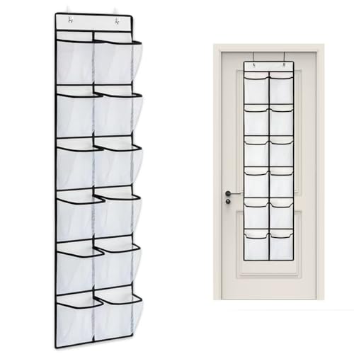 RCIDOS Zapatero Colgante, Zapatero Puerta Colgante con 12 Bolsillos Grandes con 2 Gancho, Organizador Zapatos Puerta, Organizador de Zapatos para Colgar Puerta Dormitorio Salón Baño RCIDOS Zapatero Colgante, Zapatero Puerta Colgante con 12 Bolsillos Grandes con 2 Gancho, Organizador Zapatos Puerta, Organizador de Zapatos para Colgar Puerta Dormitorio Salón Baño