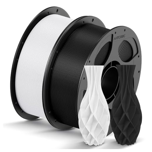 ⚡ ANYCUBIC PLA Filament 1.75mm Bundle, 3D Printer PLA Filament 1.75mm Dimensional Accuracy +/- 0.02mm, 1KG Reusable Spool (2.2 lbs), 2KG Black+White