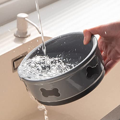 Sweejar Ceramic Dog Bowls With Bone Pattern, Dog Food Dish For Medium Dogs, Porcelain Pet Bowl For Water 35 Fl Oz (Gray) #TOP3