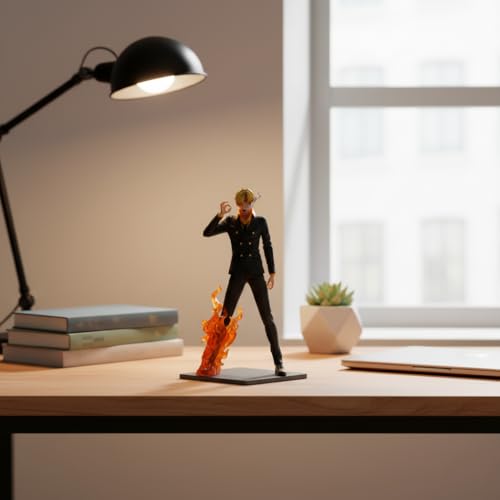 Image of Offo One Piece Sanji Diable Jambe Action Figure | Durable PVC Anime Collectible Figurine for Car Dashboard, Home Decor, Office Desk & Study Table | Premium Gift for Fans & Collectors