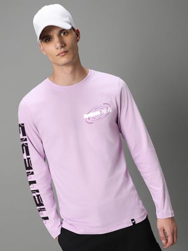 Image of Bewakoof Men's Cotton Jersey Graphic Print Regular Fit Full Sleeve Round Neck T-Shirt | Tshirt for Man | Tshirt for Men Cotton | Tshirts for Men Stylish | Casual Wear | Street Wear