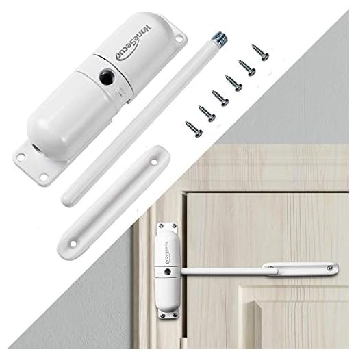 HoneSecur Safety Spring Door Closers, Adjustable Closing Door Hinge, Automatic Stopper Fire Rated, to Convert Hinged Doors to Self Closing Doors - White