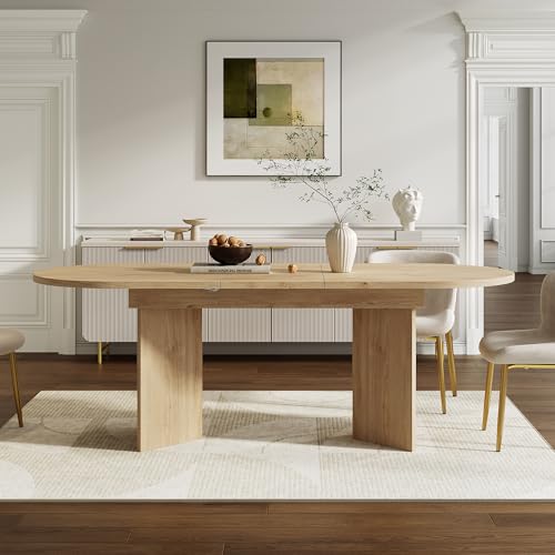 Table à manger ronde extensible chêne 120 à 160 cm pour 4-6 personnes