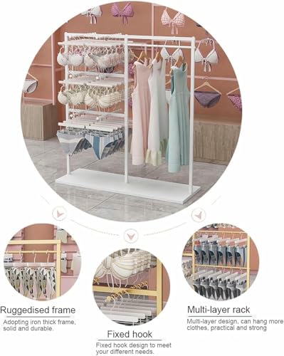 Expositores de ropa interior de metal resistente con diseño de 3 niveles para boutiques de moda 5