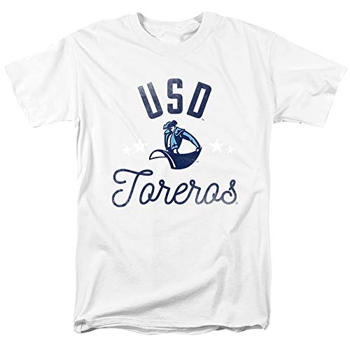 University of San Diego Official Toreros Short Sleeve Mens Cotton T-Shirt,White, Large