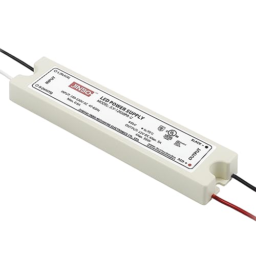 Image of Jinbo 36W 12V LED Driver, Power Supply, IP67 Waterproof, 3Years Warranty, Volts Transformer Adapter, Short Circuit Protection, Energy-Efficient & Reliable, LED Lights, Outdoor Light, UL Listed