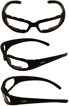 Global Vision Chicago Padded Riding Glasses (Black Frame/Clear Lens)