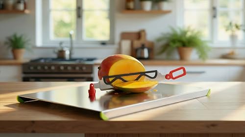 Image of Clazkit Stainless Steel Chopping Board with Attached Knife | Rust Free Vegetable Both Side Bend Cutting Board | Durable Steel Cutting Board for Kitchen | Anti Slip Chopper Board for Fruits & Veggies