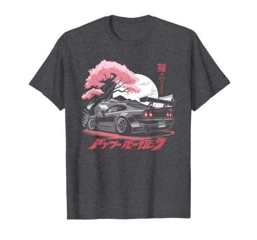 Japanese Car Tshirt Men JDM Japan Street Racing Streetwear T-Shirt, Men, Dark Heather Grey, 4X-Large