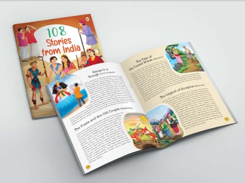 Image of 108 Stories from India (Illustrated) - Story Book for Kids - Stories for Children - Bedtime Stories - Moral Story Book - Cultural Stories for Children - Age 3+ - Read Aloud to Infants, Toddlers