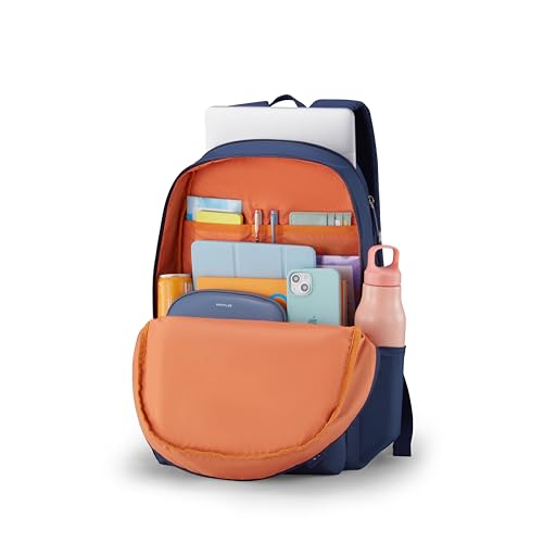 Image of American Tourister Riley | Laptop Backpack | 15.6 inch Laptop Bag | 2 Compartments + 2 Front Pockets | Unisex | Blue | 1 Year Global Warranty
