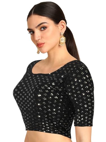 Image of Chandrakala Readymade Blouses for Women Sarees,Stretchable(B202-P)