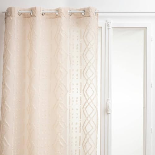 Atmosphera - Voilage Sama - Motifs Jacquard - Lin 140x240 cm
