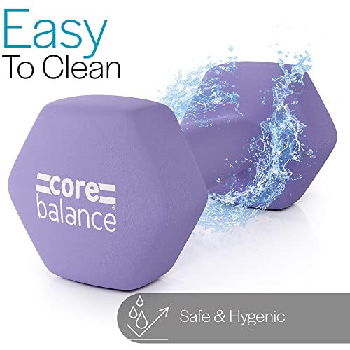 Core Balance Dumbbell Pair Hex Weight Neoprene Coated Cast Iron Strength Training (2 x 1kg, 2kg, 3kg, 4kg, 5kg, 6kg, 7kg, 8kg, or 10kg) - Image 5