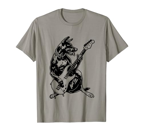 Guitarra Guitarrista Perro - Alemán Pinscher Dad Mom Camiseta