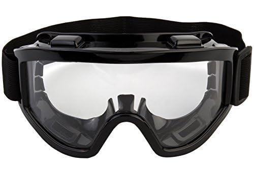 GOVINDGOPAL Cycling Motorbike ATV/Dirt Bike Racing Transparent Goggles with Adjustable Strap Sunglasses Adult Motocross - BLACK