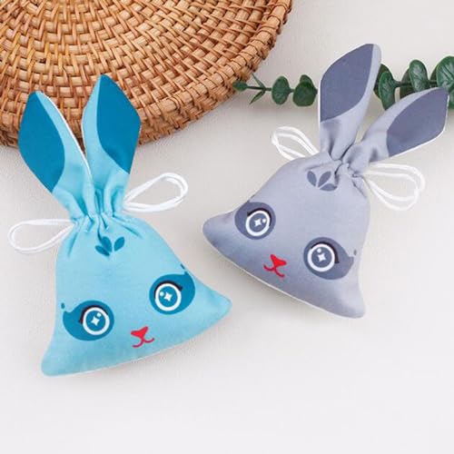 10 bolsas de saco de seda con forma de conejo miniatura 4