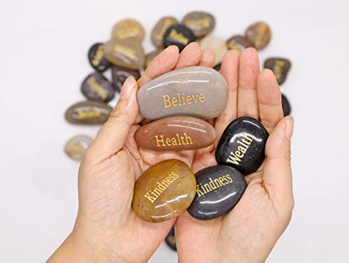 Majorhouse 52Pcs Engraved Inspirational Stones With Inspiring Prayer Words,Encouragement Stones For Family And Friends. #TOP21
