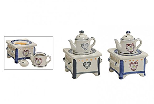 Duftlampe Herd mit Kanne B12/T12/H17 cm aus Keramik (grau)