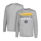Ultra Game NBA Official Men’s Super Soft Supreme Long Sleeve T-Shirt - Unisex, Denver Nuggets, Heather Gray, Large
