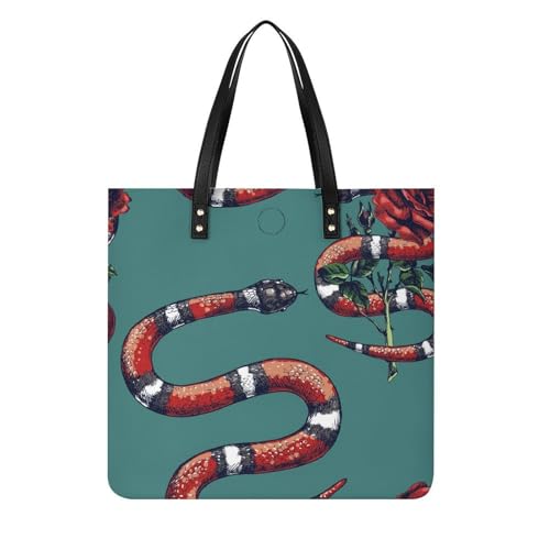 Sac shopper serpent rouge et noir pour en finir avec les sacs trop petits