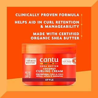 Cantu Coconut Curling Cream with Shea Butter for Natural Hair, 12 oz