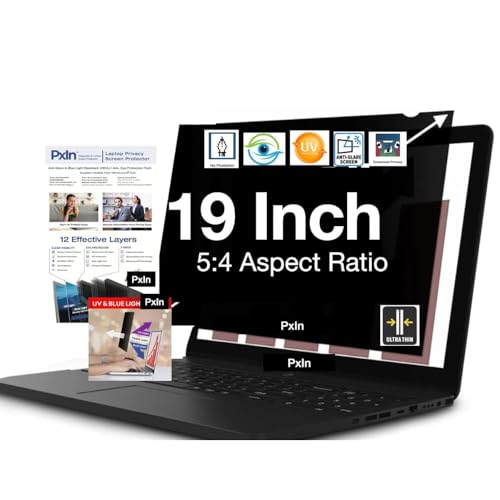 Image of PxIn 19 Inch (5:4) Laptop Privacy Filter | No Eye Strain | Anti Glare & Blue Light UV, Anti Scratch
