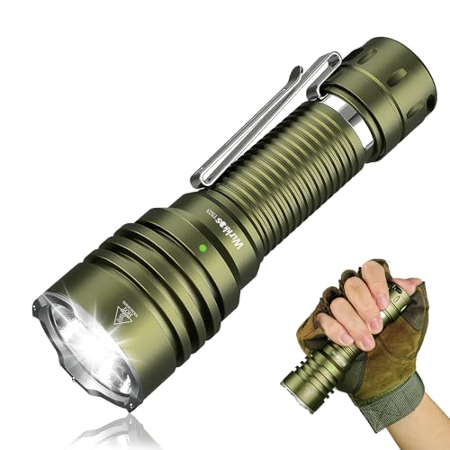 Wurkkos TS23 Led Taschenlampe Aufladbar, 5000 Lumen Extrem Hell Taktische Taschenlampen, 482 Meter Reichweite, IP68 Wasserdicht, Stroboskop-Funktion,...