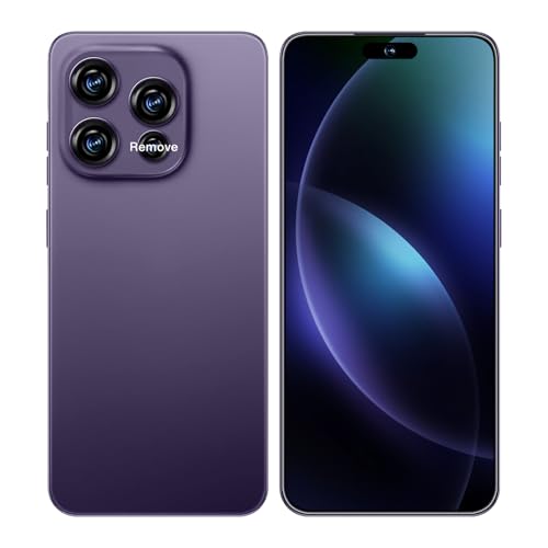 Nawfait 15 PM Smartphone, 16+512GB Unlocked Phone, Android 14.0, 48+108MP Zoom Camera, Mobile Phone with Build-in Pen,Long Battery Life 6800mAh, Dual SIM, 6.8“ HD Screen,5G/4G (Purple)