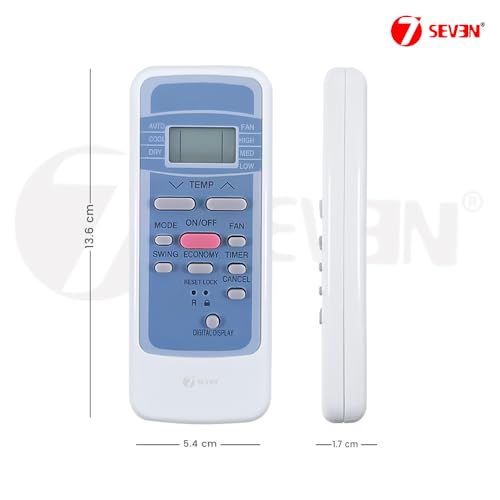 Image of 7SEVEN Compatible with Electrolux AC Remote Control R51K /BGE Model 152A Suitable for 1 1.5 2 Ton Split and Window Air Conditioner - Match Each Key by Key Exactly with Existing AC Remote Function