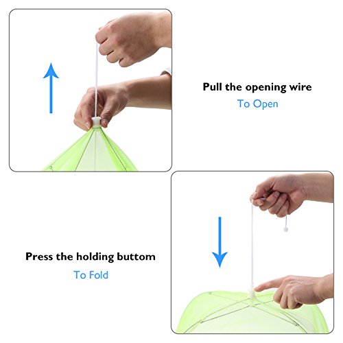 Mesh Screen Food Cover Tents - Set Of 4 Umbrella Screens To Keep Bugs And Flies Away From Food At Picnics, Bbq & More - 4 Colors (Pink, Green, Blue, Yellow) #TOP3