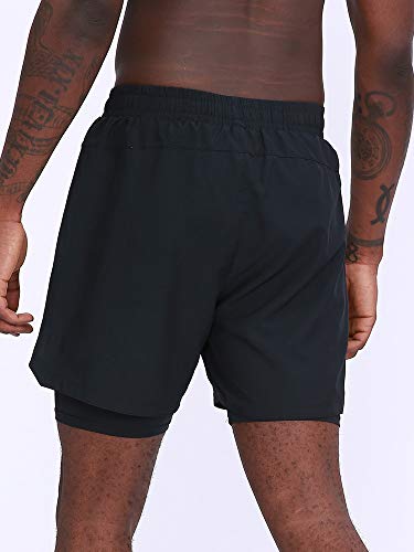 Ajcoflt Calças esportivas 2 em 1 masculinas de secagem rápida Calças curtas para basquete.