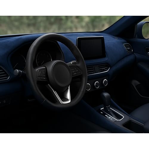 Mikrofaserstoff Selbstklebend für Cockpit,Wildleder Optik Kunstleder,Kunstleder Wildleder Optik Stretch Dehnbar Stoff Velours (Dunkelblau, 150 * 40cm)