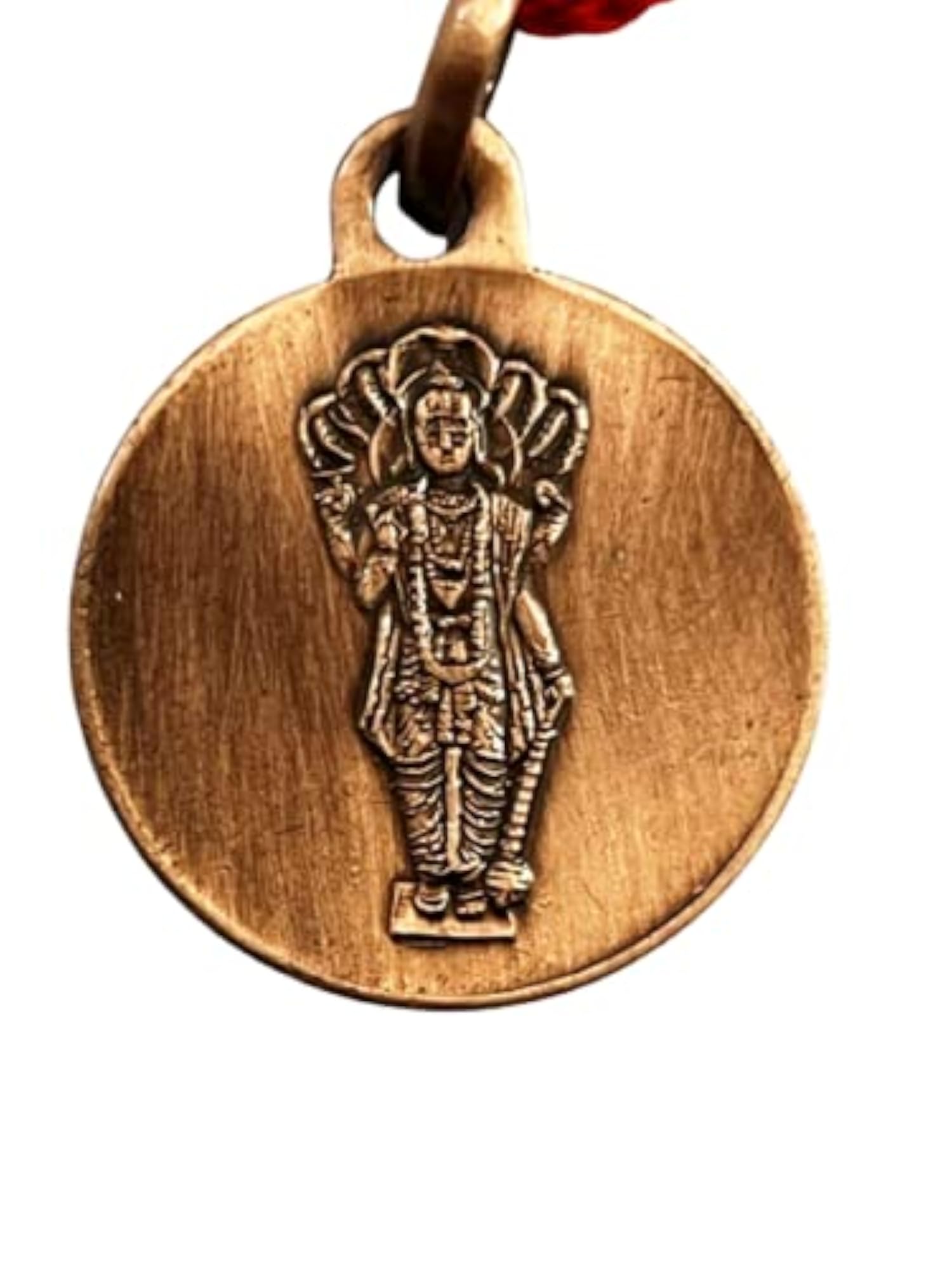 Shri Maha Sudarshan Yantra Copper Pendant Locket, Oxidized Finish