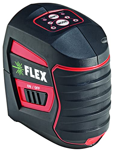 Flex Láser de líneas cruzadas con modo receptor (autonivelante, línea horizontal + vertical, precisión ± 0,3 mm/m, rango de trabajo máximo 50 m, medidor láser)