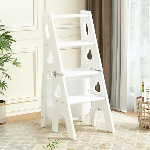 Taburete Plegable de Madera de 4 Niveles