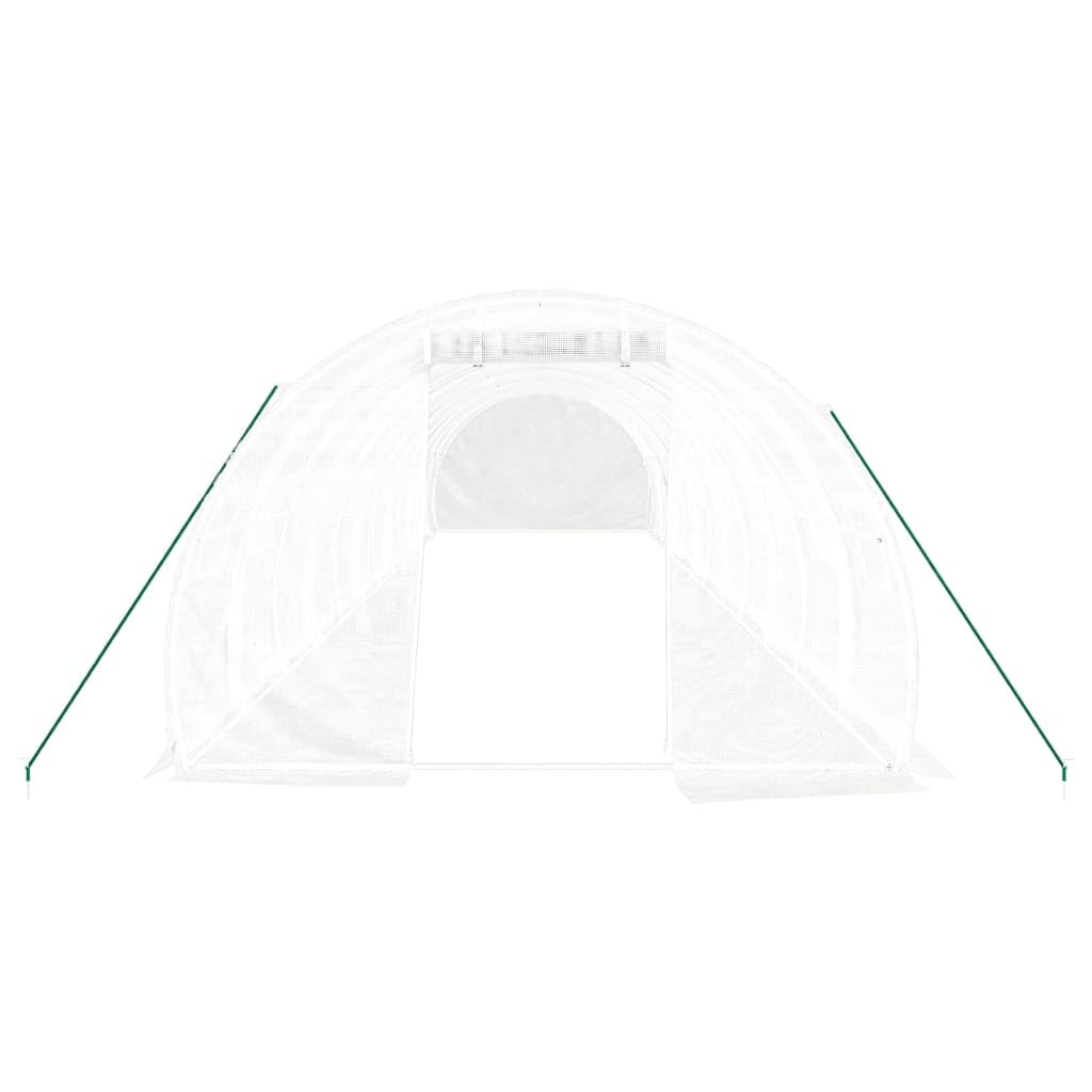 Invernadero con estructura de acero blanco, 36 m², 12 x 3 x 2 m, PE 140 g/m², túnel de aluminio, protección de plantas, para tomate, verduras, hierbas, jardín y terraza