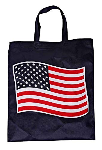 Bulk 24 Pack Patriotic Flag Reuseable Shopping Bag Tote Asst #TOP2