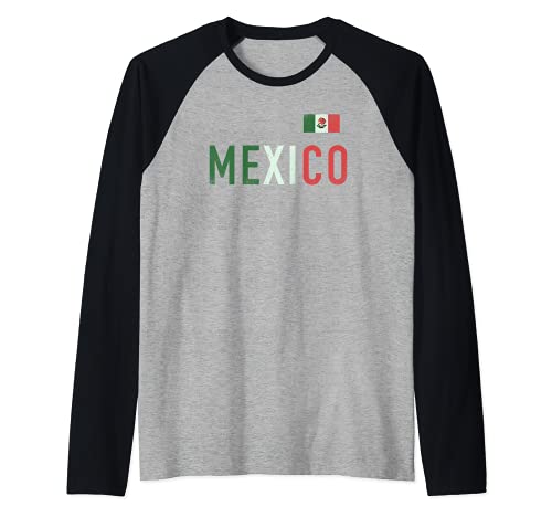 Trendy Mexico Text Raglan Baseball Tee, Black