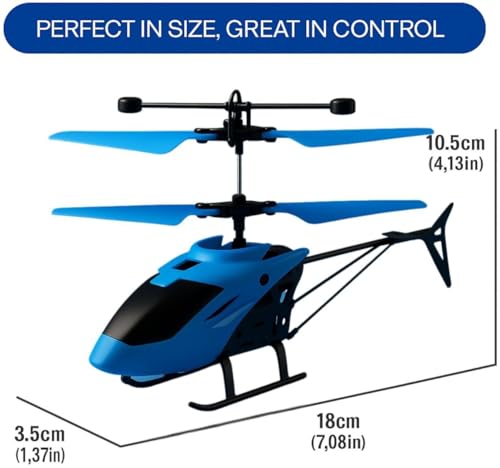 Image of RIVIN Rechargeable RC Flying Helicopter - Induction Sensor + Remote Control (Kids 5+ Years Toy) | Realistic Control & Smooth Performance | Safe & Child-Friendly | Ideal Gift for Boys & Girls