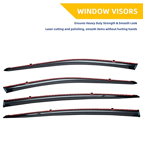 Pldde 4Pcs Smoke Tint With Chrome Trim Outside Mount Tape On/Clip On Style Pvc Sun Rain Guard Vent Window Visors Compatible With 19-22 Es300H Es350 #TOP1