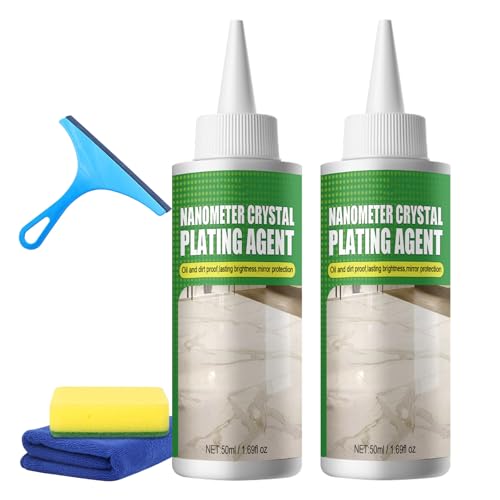 Nano Crystal Coating Agent for Tile & Furniture, Nanometer Crystal Plating Agent, Coating of Stone Nanocrystals - Clean and Shine Countertops, Tile, and Stone (50ml-2pcs)