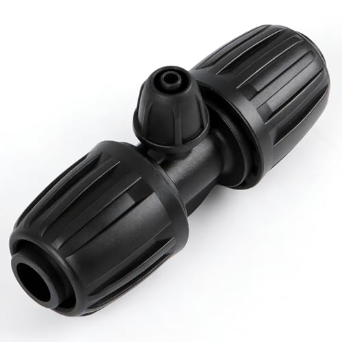 FoxRose 10 Pack 1/2 To 1/4 Drip Irrigation Fittings 1/2 Inch (1/2 ID x 0.6-0.65 OD) Drip Line to 1/4 Inch Irrigation Tubing Barbed Adapter Anti-Drop Locked Nut Barbed Reducer 3 Way Tee Connectors