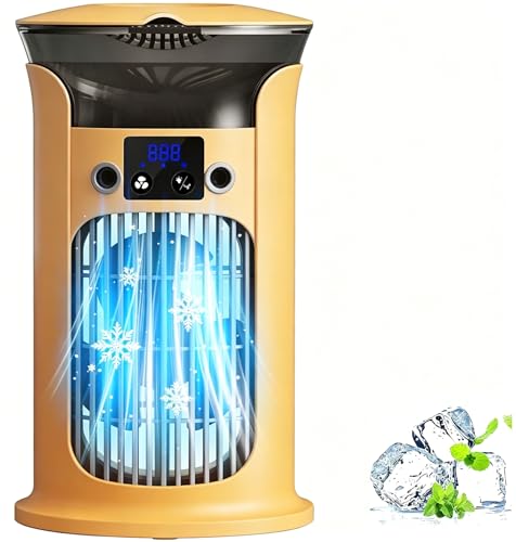 Aire Acondicionado Portatil – Funcionamiento Silencioso, FuncióN De NebulizacióN, 7 Modos De IluminacióN, Miniventilador De RefrigeracióN Personal, Climatizador Ultrasilencioso Para Uso DoméStico