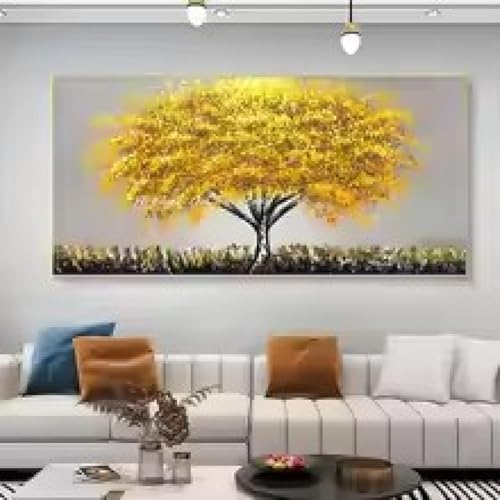 DHHXY Pintura al óleo pintada a mano sobre lienzo @ Cuadro abstracto moderno de pared de paisaje para decoración del hogar 50 x 75 cm sin marco