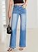 Sidefeel Women's Straight Leg Jeans High Waisted Trendy Loose Fit Wide Leg Denim Pants Iceland Blue Size 10