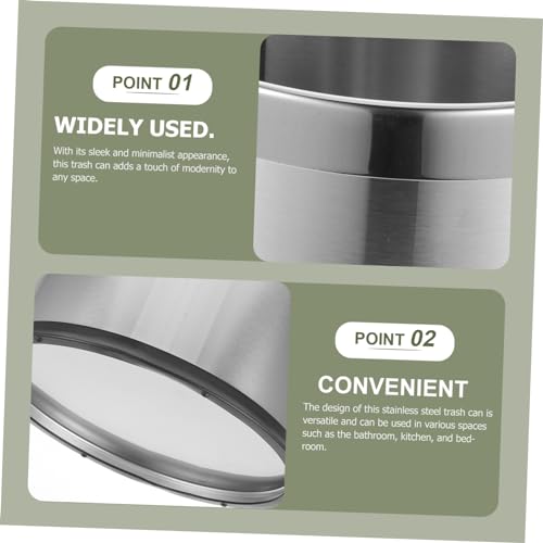 Bote de basura de acero inoxidable para baño 13 gal miniatura 7