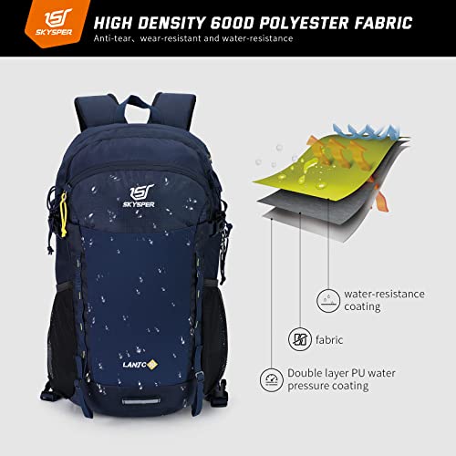 Skysper Hiking Daypack 30L Water-Resistant Camping Backpacks, Day Packs For Travel Outdoor Camp Men Women Navy Blue #TOP1